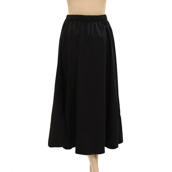 Free People Free-Est Lowen Midi Skirt Swingy Billowy Cotton Black M New 283906 - Picture 9 of 9